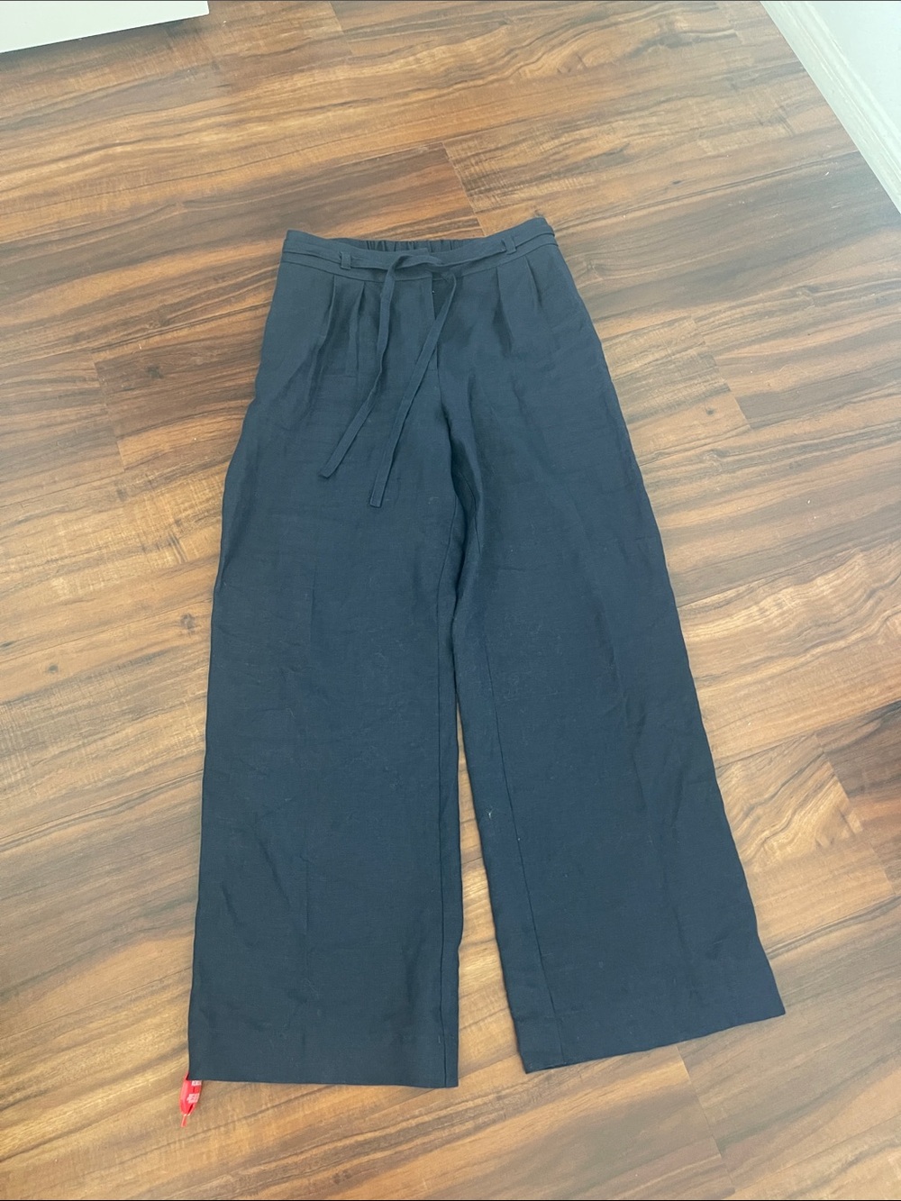 New Elie Tahari Linen Wide-Leg Drawstring Pants